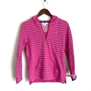 Vineyard Vines Pink and White Striped Hoodie